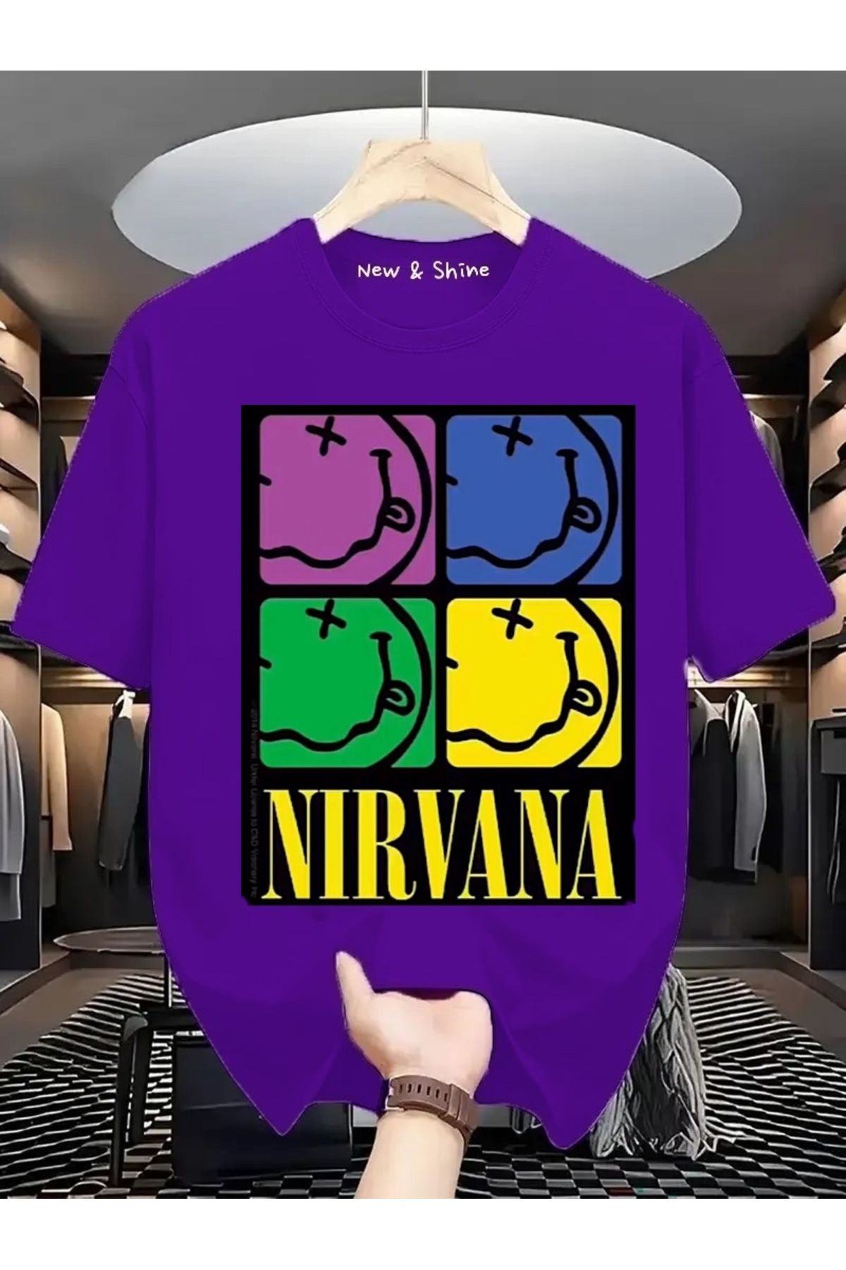 New Shine Nirvana Baskılı Oversize T-Shirt