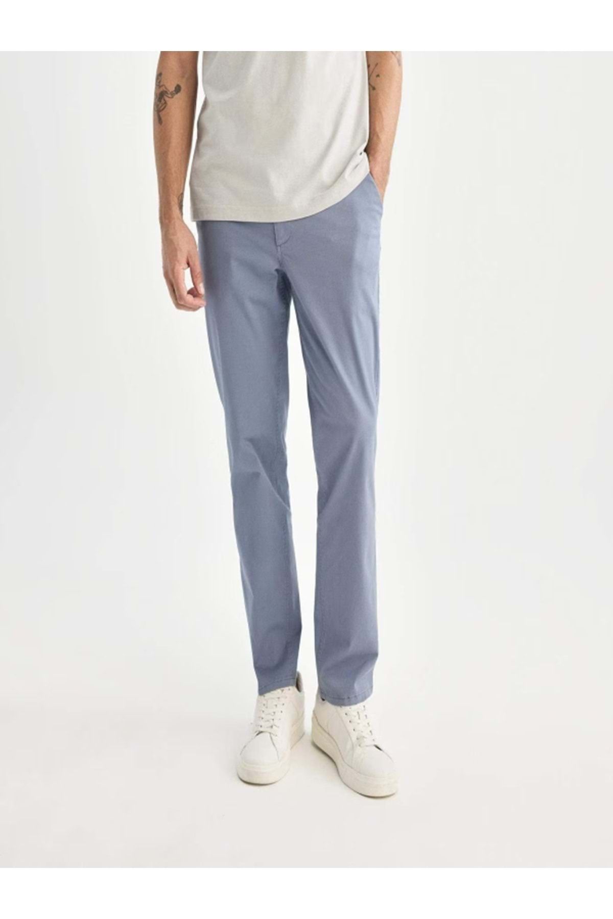 Heredot H6302 Erkek Slim Fit Chino Keten Pantolon - Heredot - Açık Mavi - ST01615-Açık Mavi-36