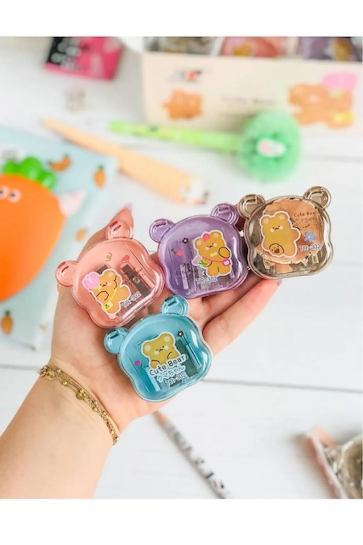 DATA Cute Bear Sevimli Kalemtıraş Kalem Açacağı 1 Adet (4 RENK)