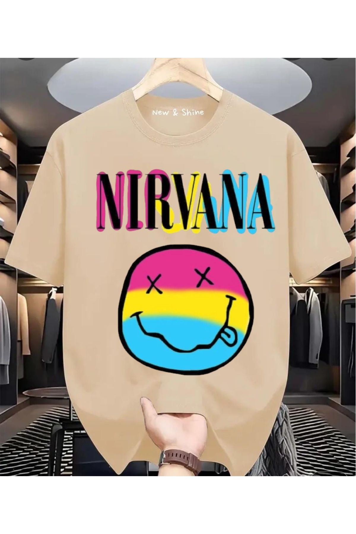 New Shine Nirvana Büyük Beden Oversize T-Shirt