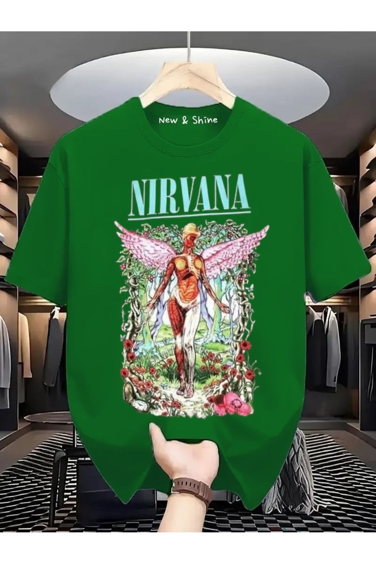 New Shine Nirvana Baskılı Oversize T-Shirt