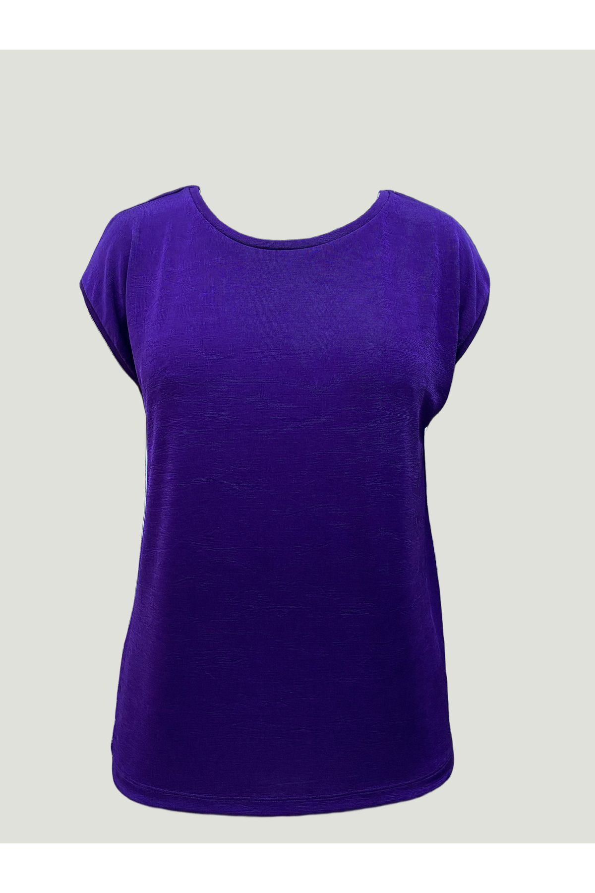 WESTMARK LONDON Koyu Mor Bisiklet Yaka Pamuklu Kadın Kısa Kollu T-Shirt BETTY O-NECK TOP