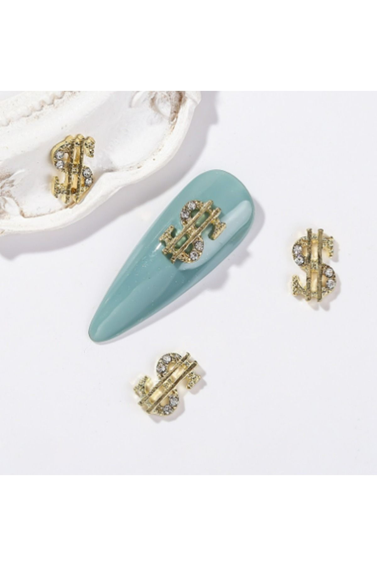 Beauty Box 5 Adet Dolar Tırnak Süsü Amerikan Doları Rich Girl Tırnak Süsleri Nail Charms Nail Art Objeleri