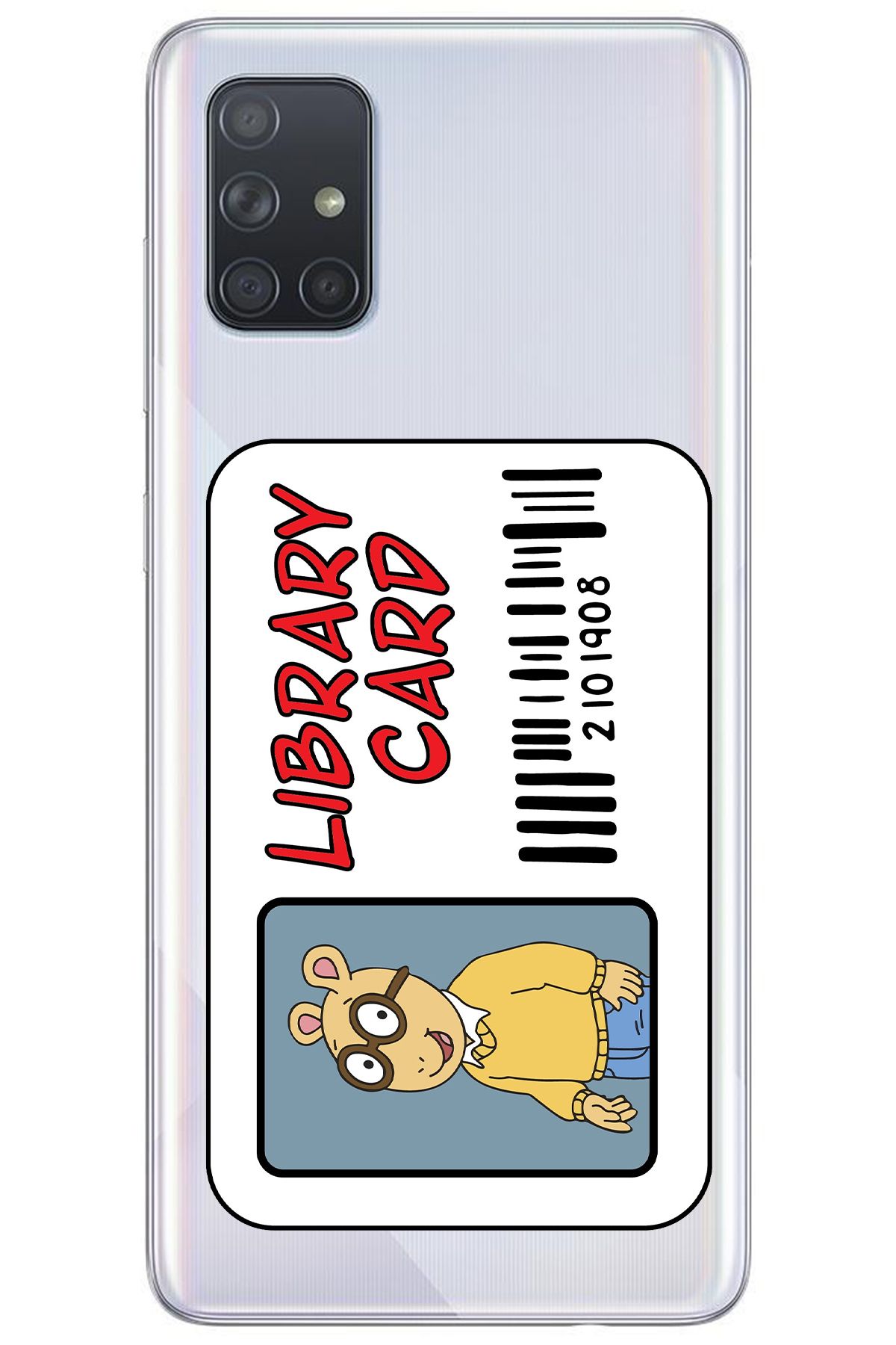 WANNA PROTECT Samsung A71 Library Card Desenli Desenli Şeffaf Silikon Telefon Kılıfı
