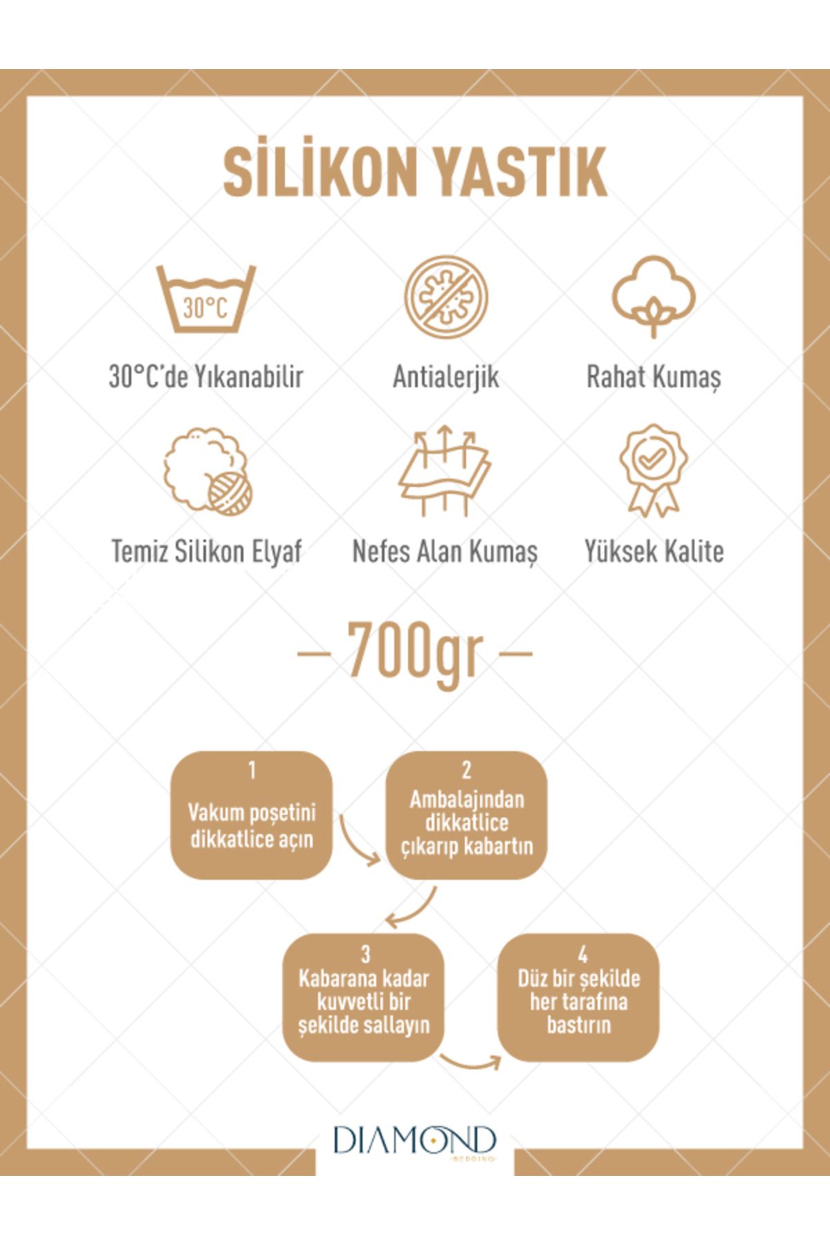 YASÜ-Μαξιλάρια σιλικόνης - 2 τεμάχια 700 gr μικροΐνες για το σπίτι και το ξενοδοχείο Μαξιλάρι προίκας 2 τεμαχίων 2