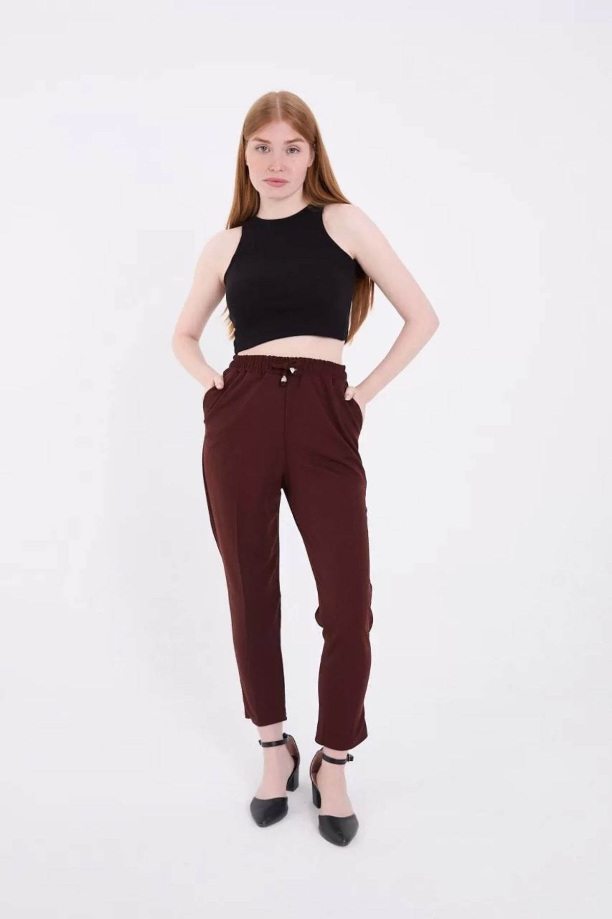 CVS Kadın Tam Kalıp Basic Eşofman Pantolon - Bordo