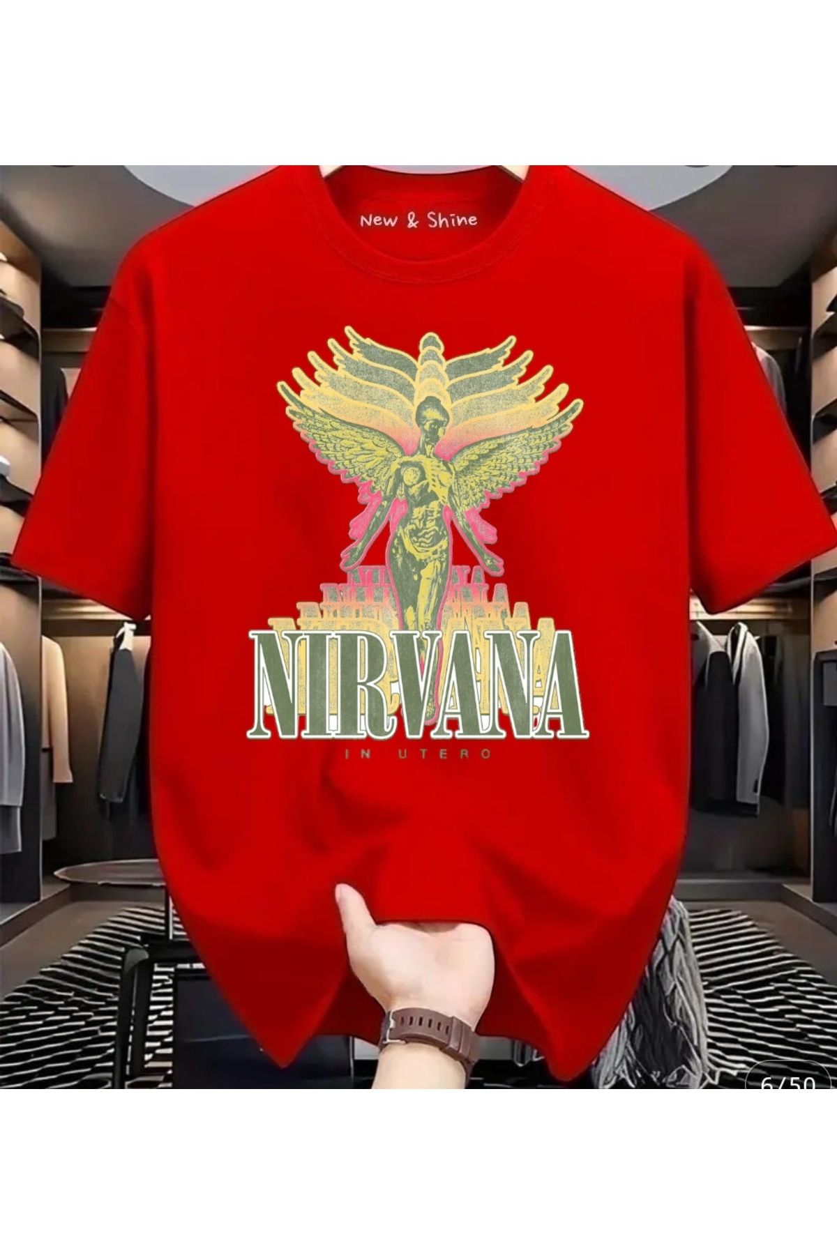 New Shine Nirvana Baskılı Oversize T-Shirt