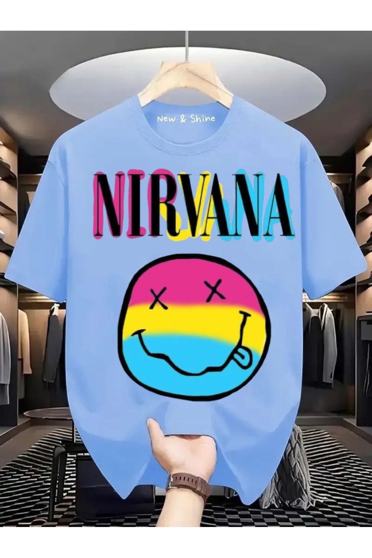 New Shine Nirvana Baskılı Oversize T-Shirt