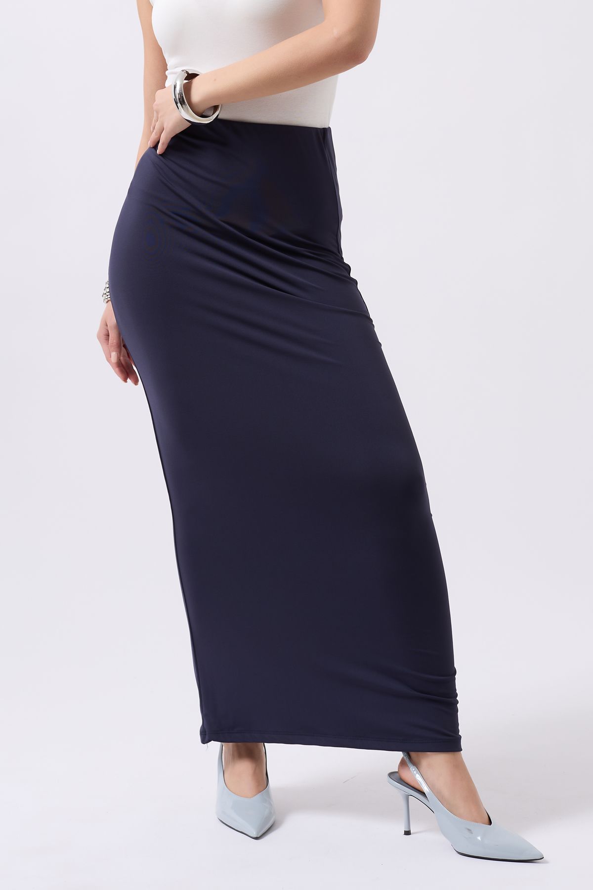 Clu Liora Lacivert Maxi Basic Etek