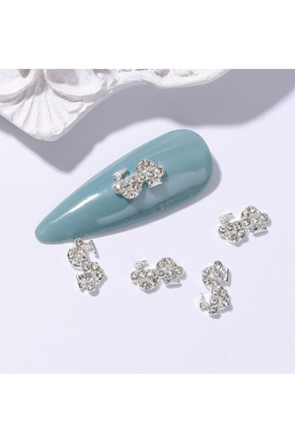 Beauty Box 5 Adet Dolar Tırnak Süsü Amerikan Doları Rich Girl Tırnak Süsleri Nail Charms Nail Art Objeleri