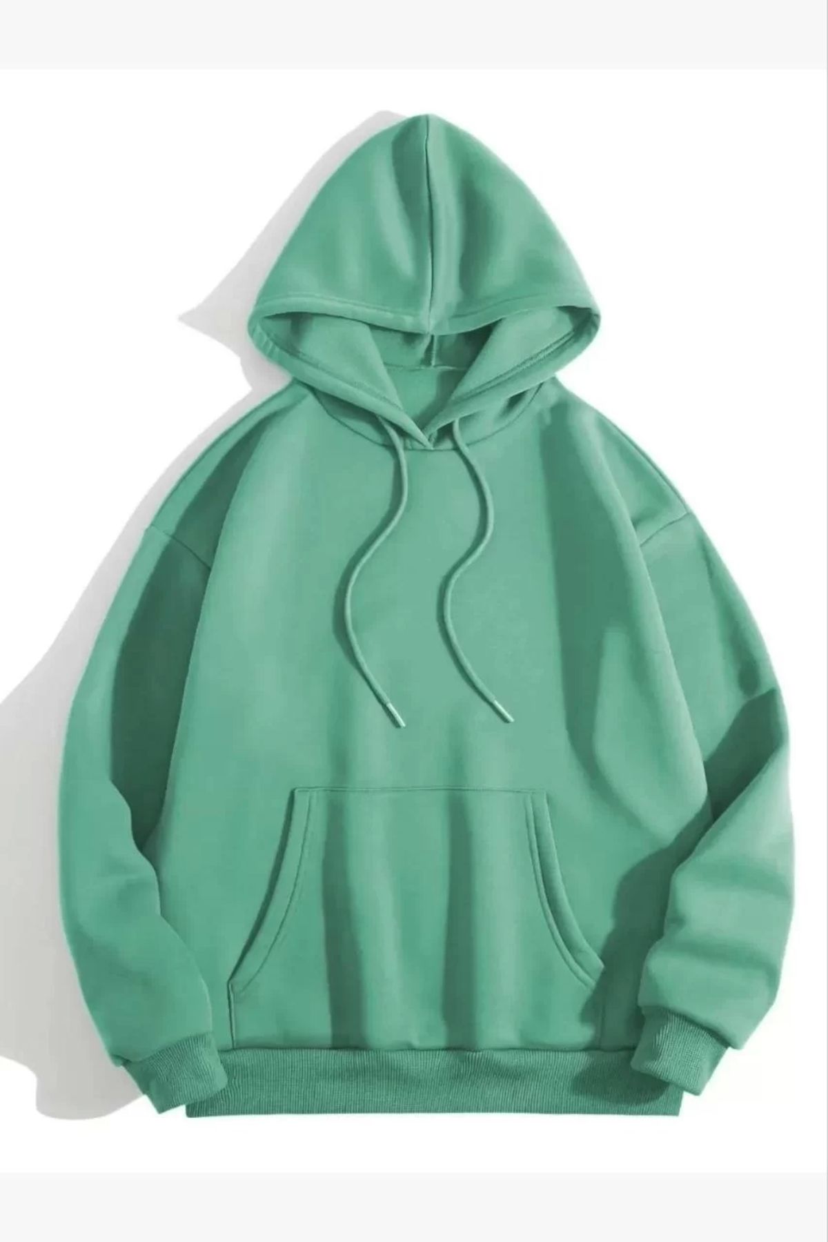 CVS 3 İplik Pamuklu Unisex Kapşonlu Sweetshirt - Mint Yeşili