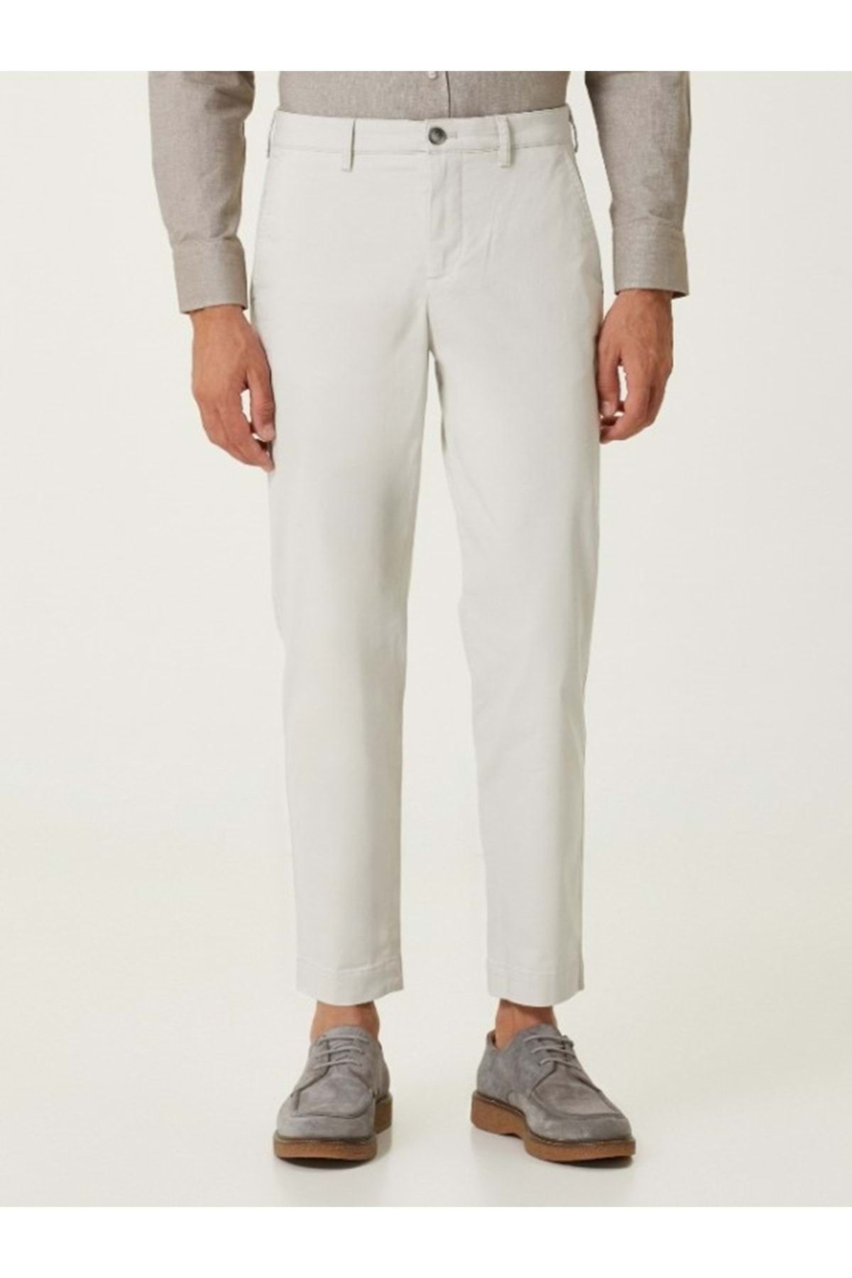 Heredot 30134 Erkek Slim Fit Chino Keten Pantolon - Heredot - Taş