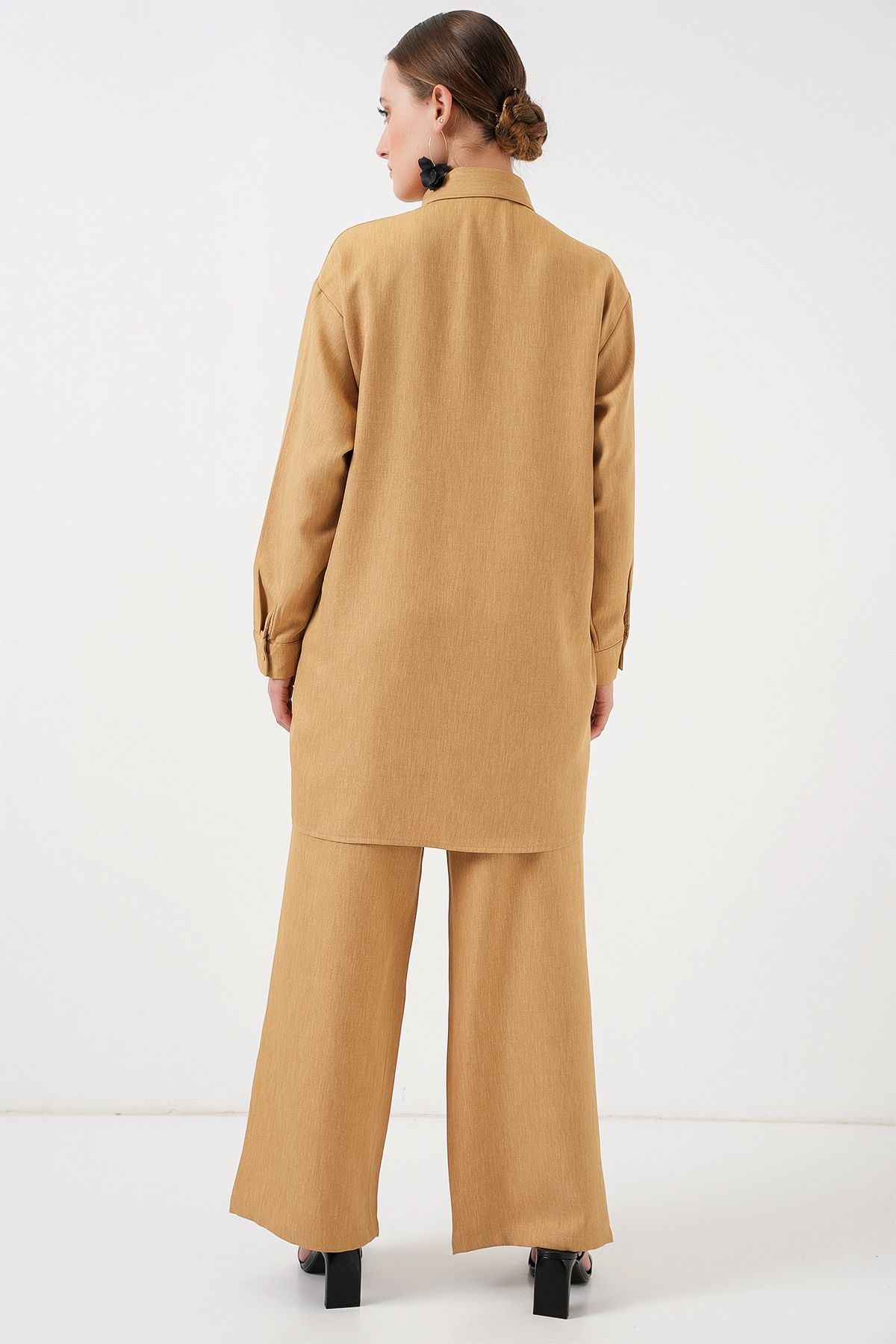 Bigdart-Patterned Tunic Trousers Double Set 6720 - Biscuit 6