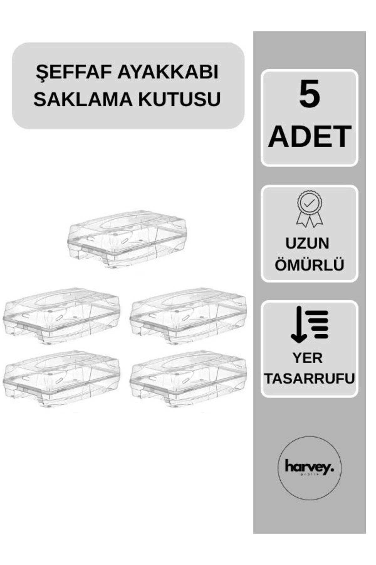 teknotrust 5'li Şeffaf Ayakkabı Saklama Kutusu Kadın