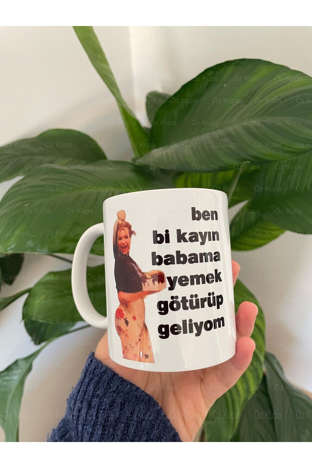 BİBANAPROMOSYON Mükremin Gezgin Ben Bi Kayınbabama Yemek Götürüyorum Porselen Beyaz Kupa Bardak
