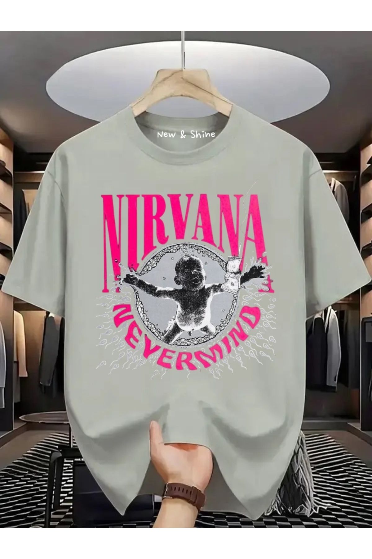 New Shine Nirvana Baskılı Oversize T-Shirt