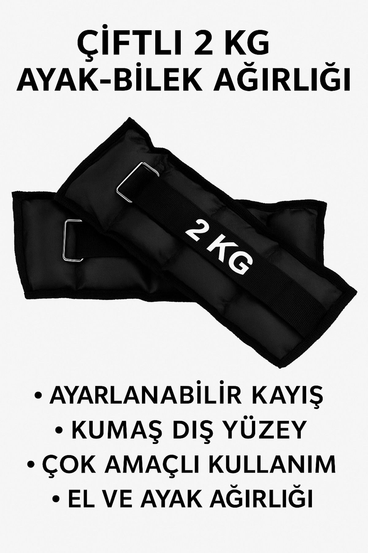 Anorsel 2 Kg × 2 Adet Toplam 4 Kg El Ayak Bilek Kas Güçlendiriçi Ağırlık Seti Kum Ağırlık Torbası