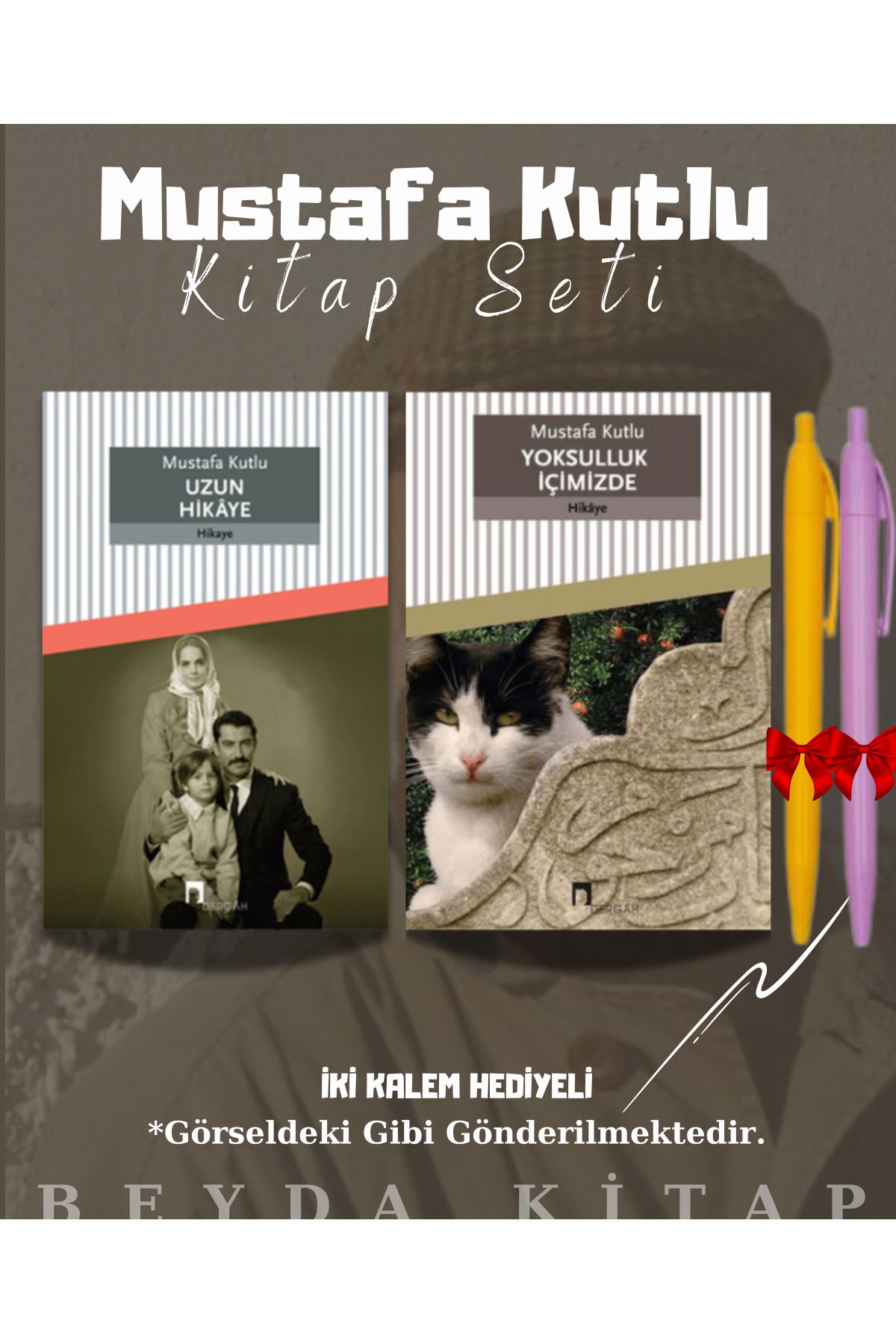 Dergah Yayınları Uzun Hikaye - Yoksulluk İçimizde - Mustafa Kutlu - Kitap Seti - Kalem Hediyeli