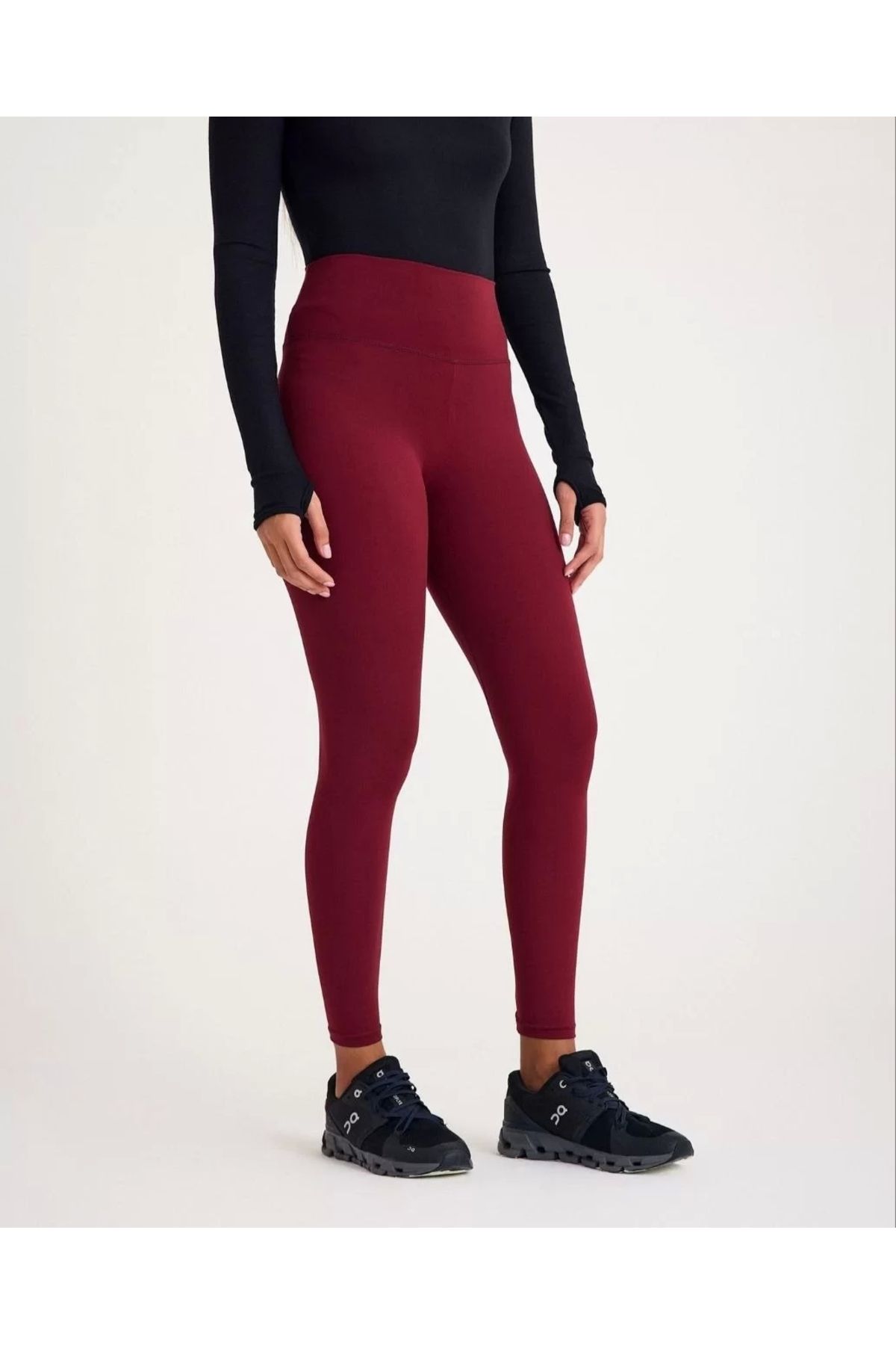 CVS Nonofit Yüksek bel Düz Sporcu Tayt - Bordo