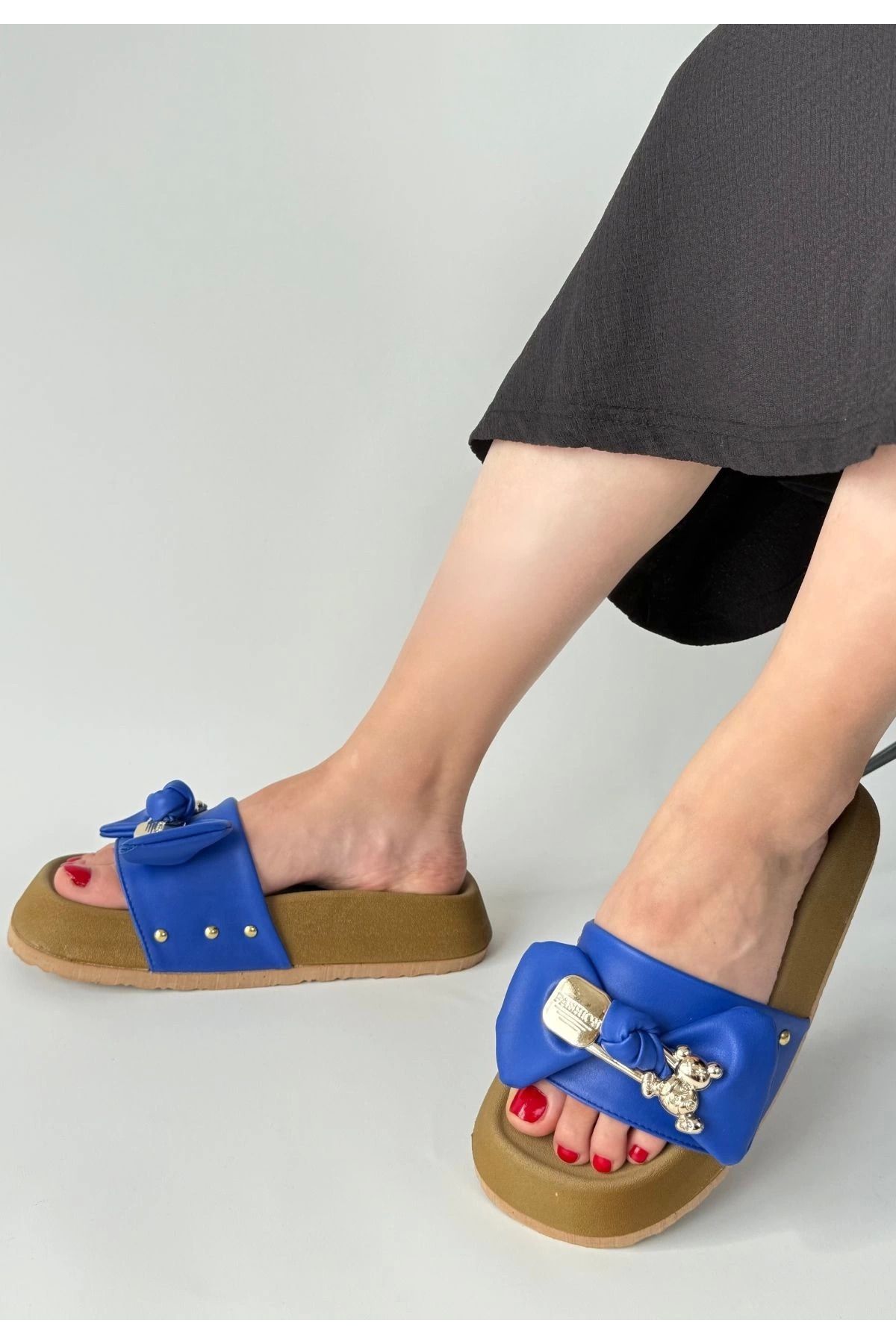 Shop58 Jude Mavi Cilt Ayıcıklı Terlik
