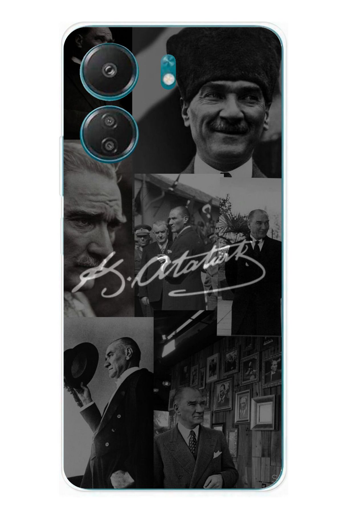 TechTree Redmi 13C Uyumlu Kemal Atatürk İmza Şeffaf Silikon Kılıf