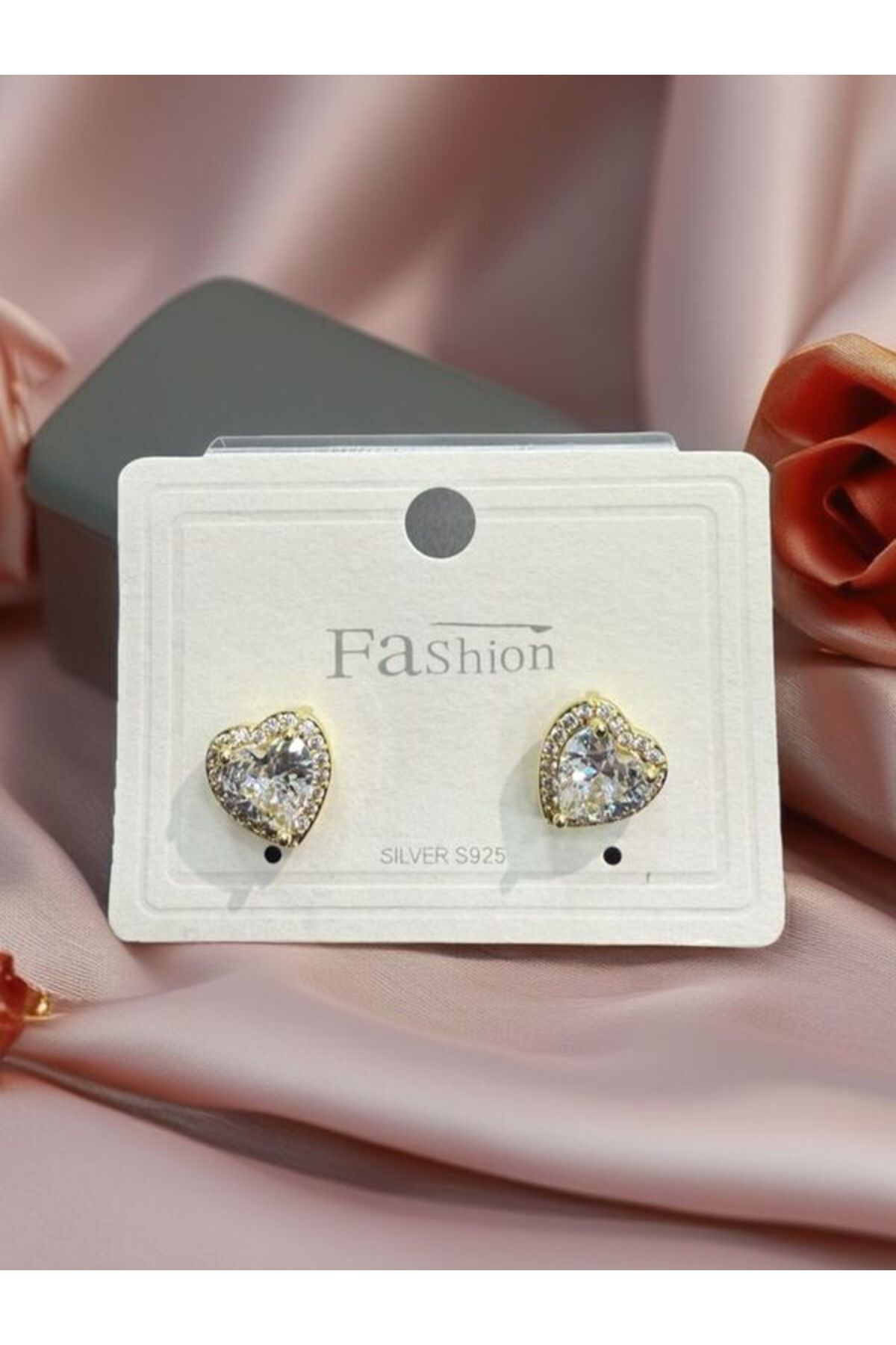 Calmea Jewellery Çelik Premium HeartShaker Renk Atmaz Garantli Faturalı Zirkon Taşlı Kadın Küpe (İğne 925 AYR Gümüş)
