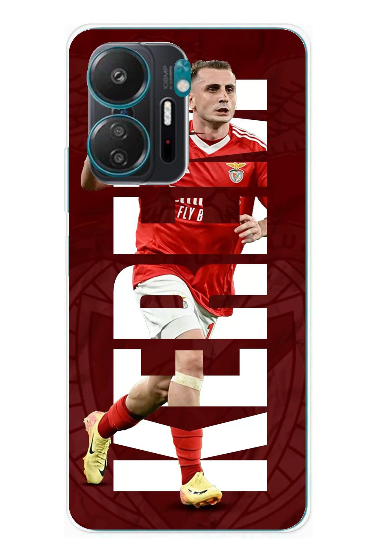 TechTree Redmi 13C Uyumlu Kerem Aktürkoğlu Benfica Şeffaf Silikon Kılıf