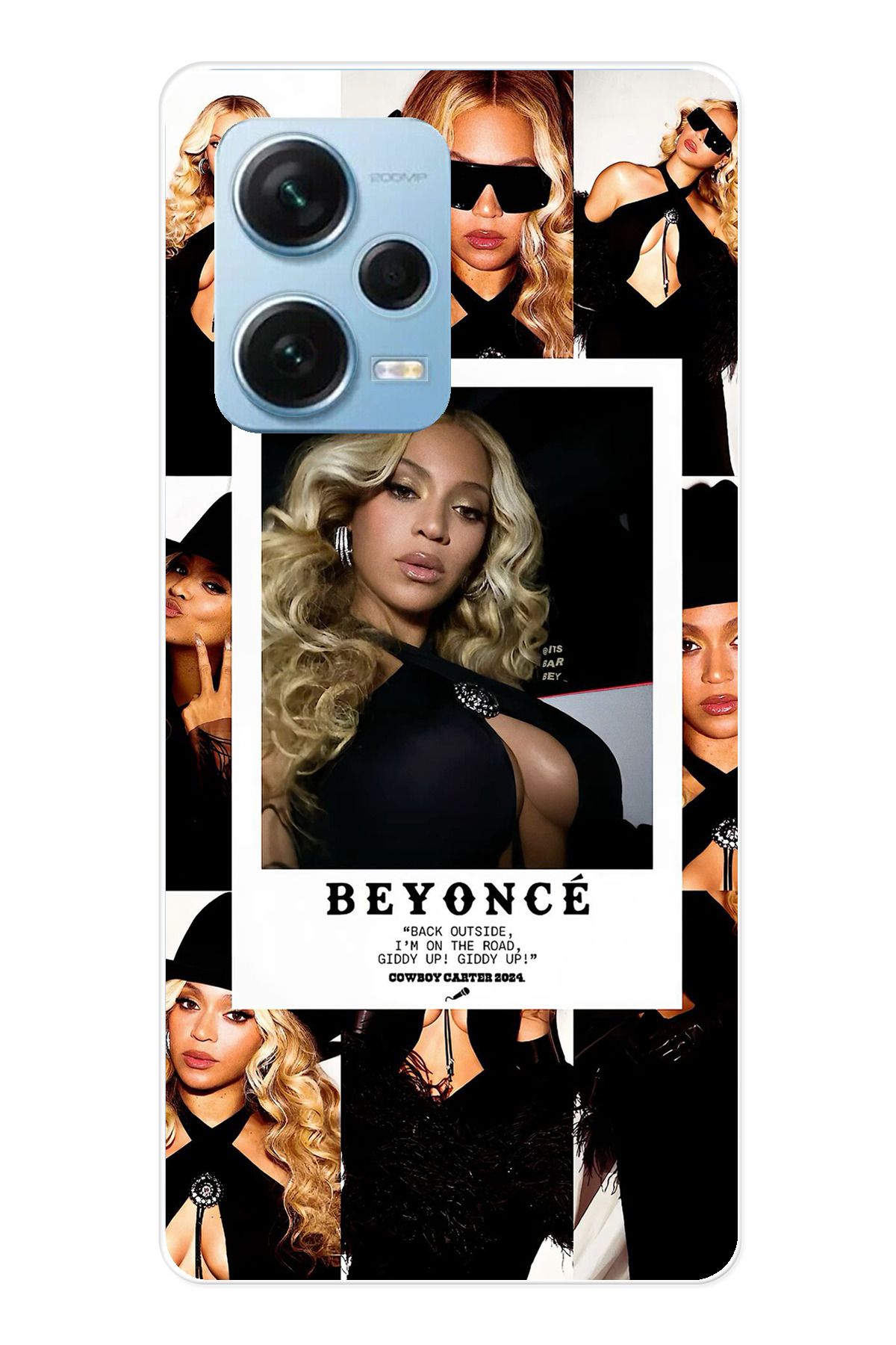 TechTree Redmi Note 12 PRO 5G Uyumlu Beyonce Fotoğraflar Şeffaf Silikon Kılıf