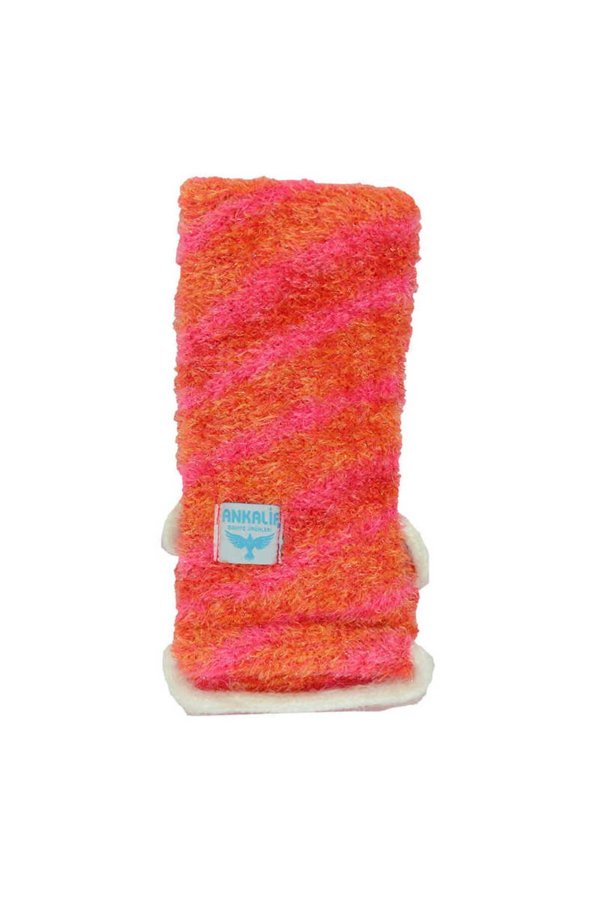 TimeStart İpli Sırt ve Vücut Yumuşak Banyo Lifi Pembe-Turuncu 56x10 Cm