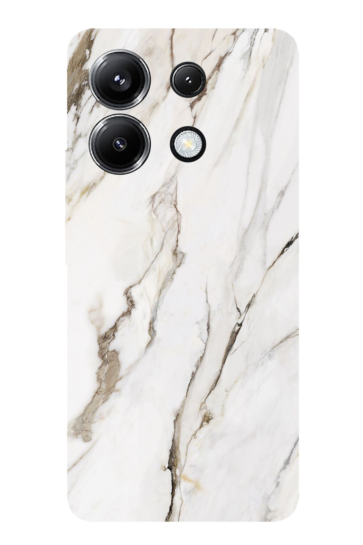 TechTree POCO X6 PRO Uyumlu Beyaz Mermer Şeffaf Silikon Kılıf