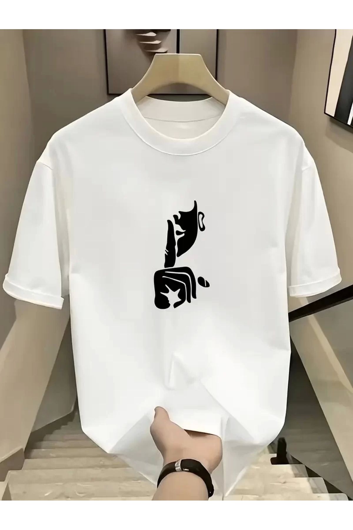 CVS Rahat Bisiklet Yaka Tişört, Yaratıcı Karikatür Baskı - Yumuşak Polyester, Her Mevsim Giyilebilir- Be
