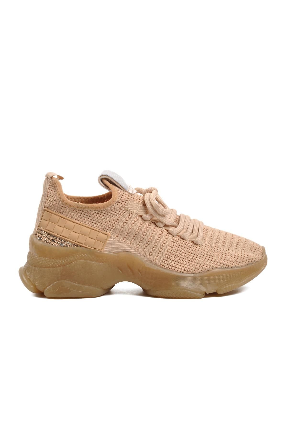 STEP MORE Bej Kadın Spor Ayakkabı Sneaker
