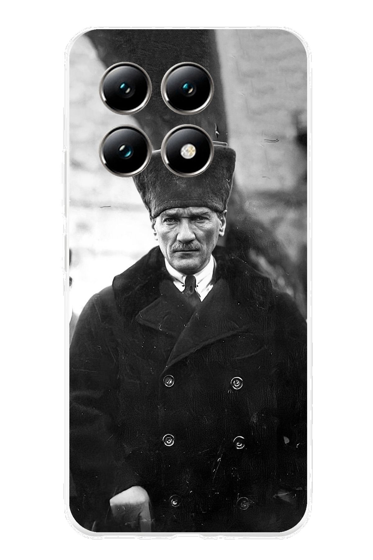 TechTree Mi 14T Uyumlu Mustafa Kemal Atatürk Portre Şeffaf Silikon Kılıf