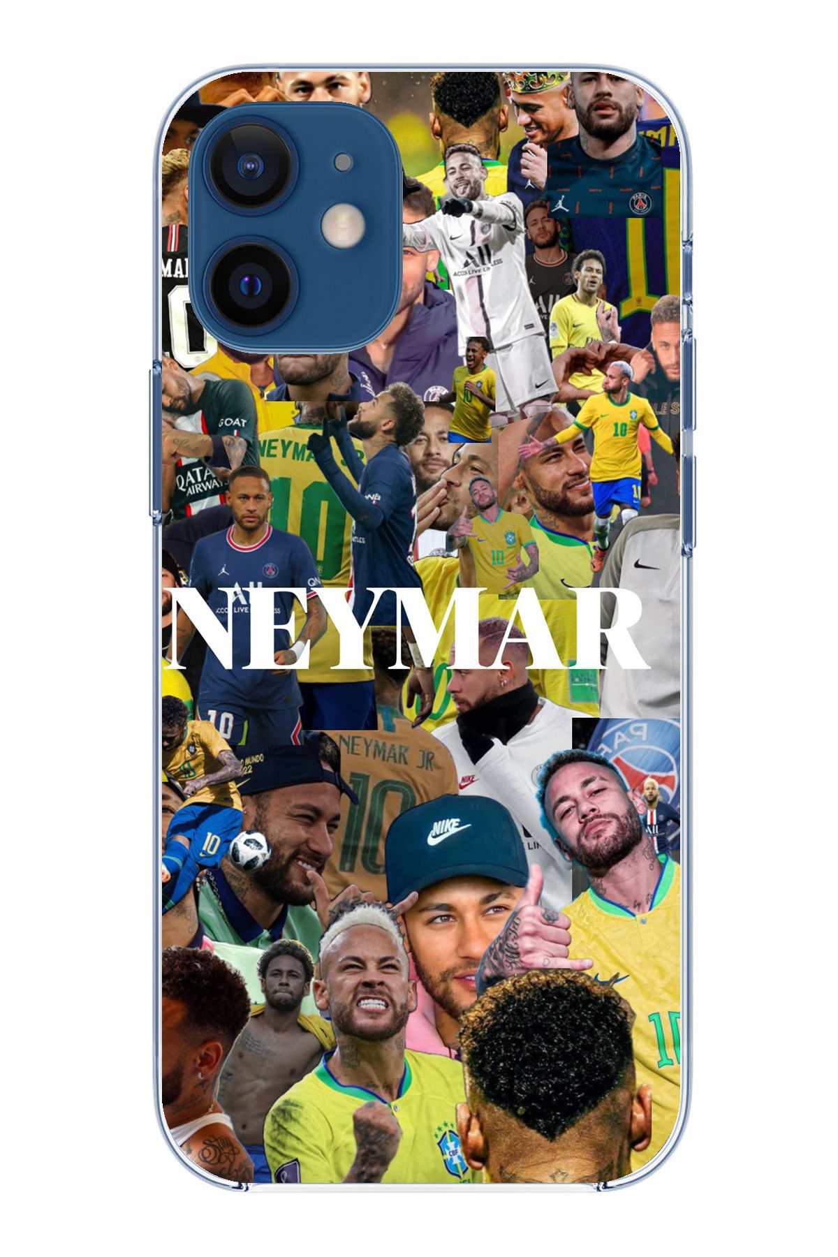 TechTree iPhone 12 Mini Uyumlu Neymar Brezilya Şeffaf Silikon Kılıf