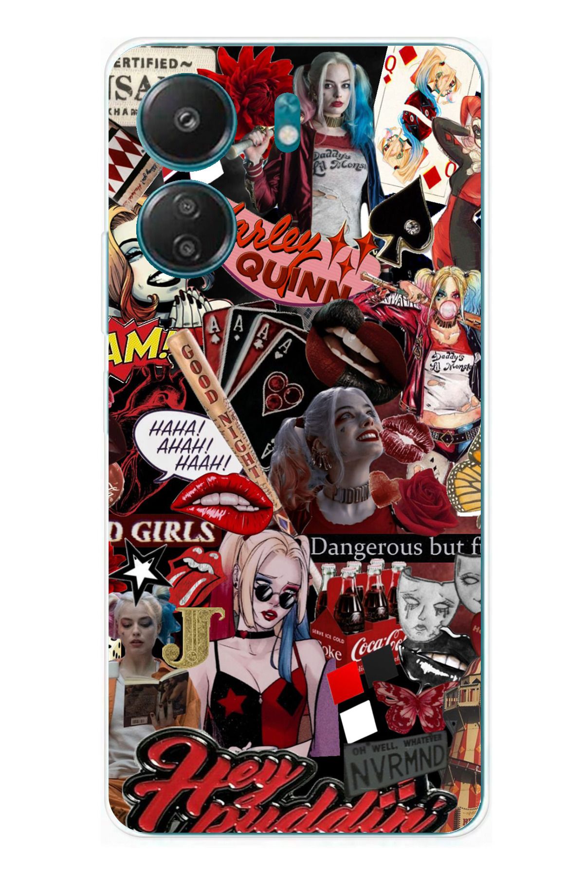 TechTree Redmi 13C Uyumlu Harley Quinn Şeffaf Silikon Kılıf