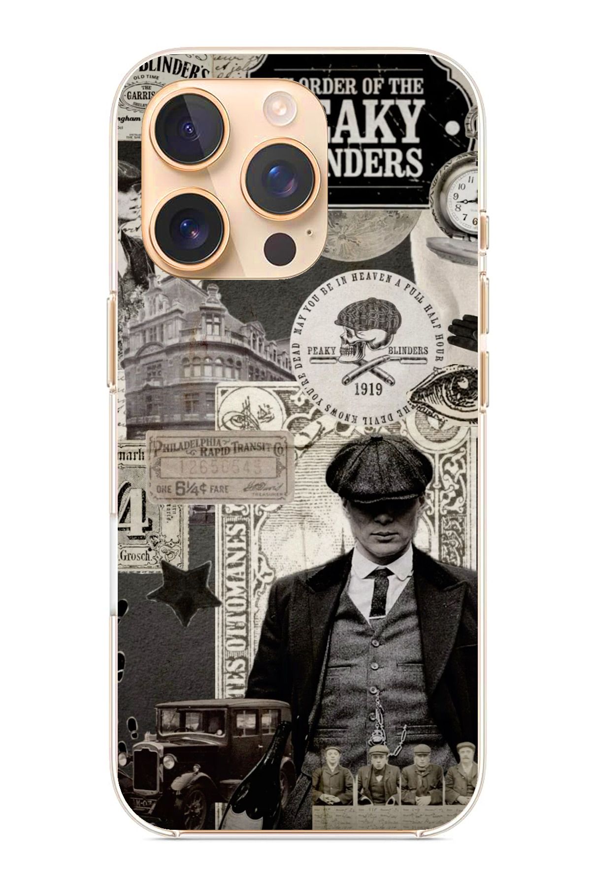 TechTree iPhone 16 Pro Uyumlu Peaky Blinders Şeffaf Silikon Kılıf