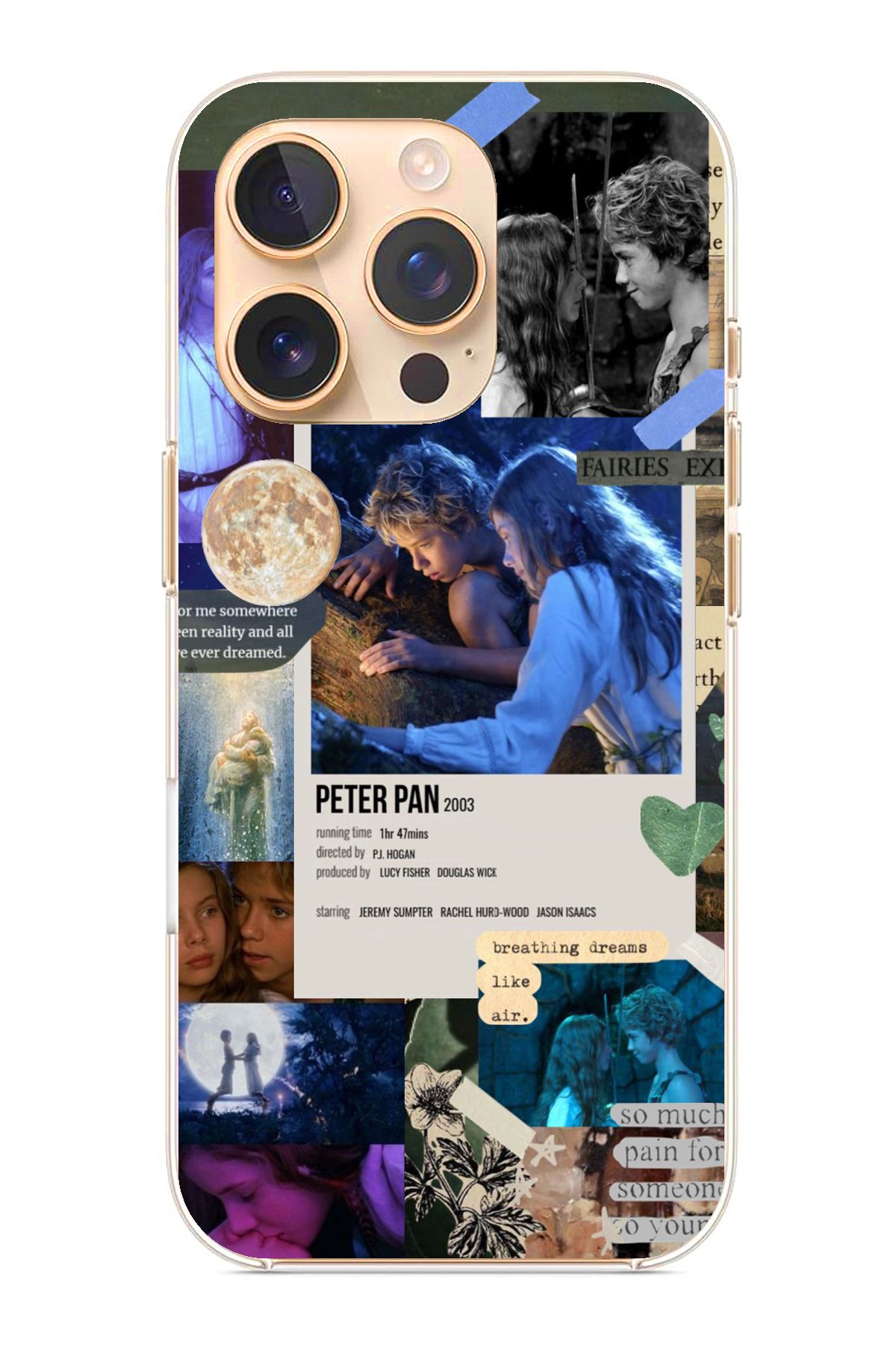TechTree iPhone 16 Pro Uyumlu Peter Pan Çıkartma Tasarımlı Şeffaf Silikon Kılıf