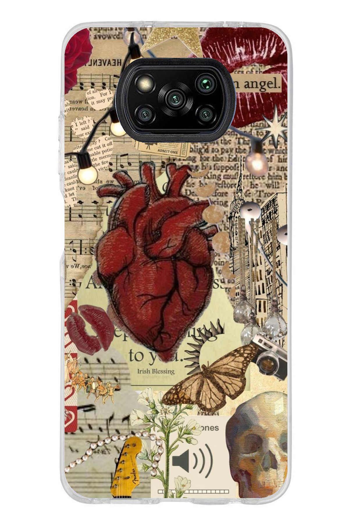 TechTree Poco X3 / NFC / PRO Uyumlu Vampire Diaries Vintage Şeffaf Silikon Kılıf