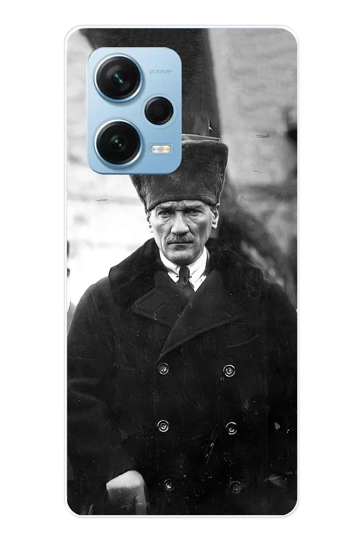 TechTree Redmi Note 12 PRO 5G Uyumlu Mustafa Kemal Atatürk Portre Şeffaf Silikon Kılıf