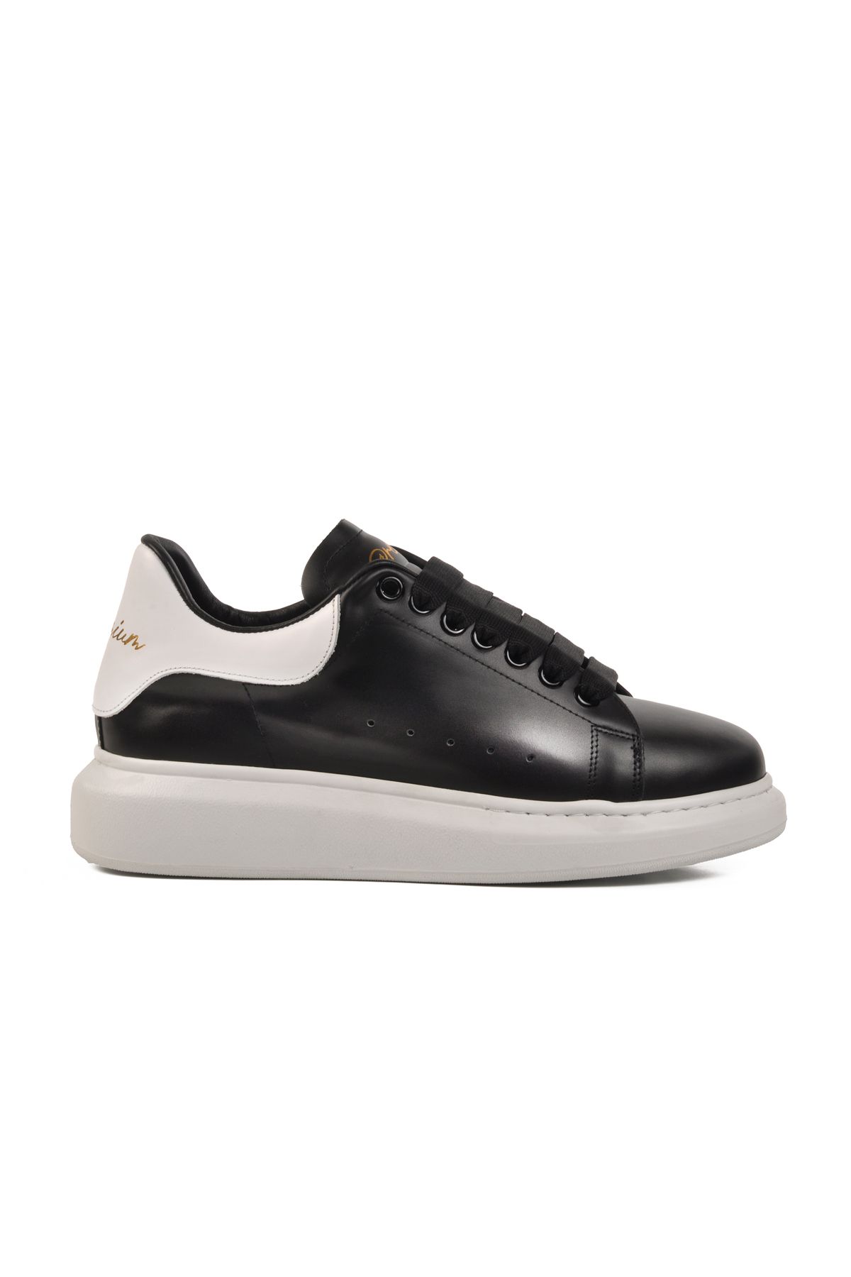 Aspor Siyah Beyaz Hakiki Deri Erkek Sneaker Premium