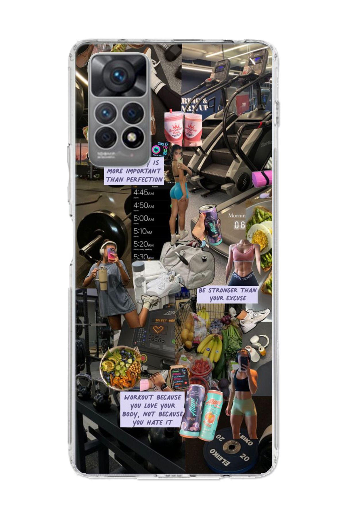 TechTree Redmi Note 12 PRO 4G Uyumlu Gym Spor Fitness Motivasyon Şeffaf Silikon Kılıf