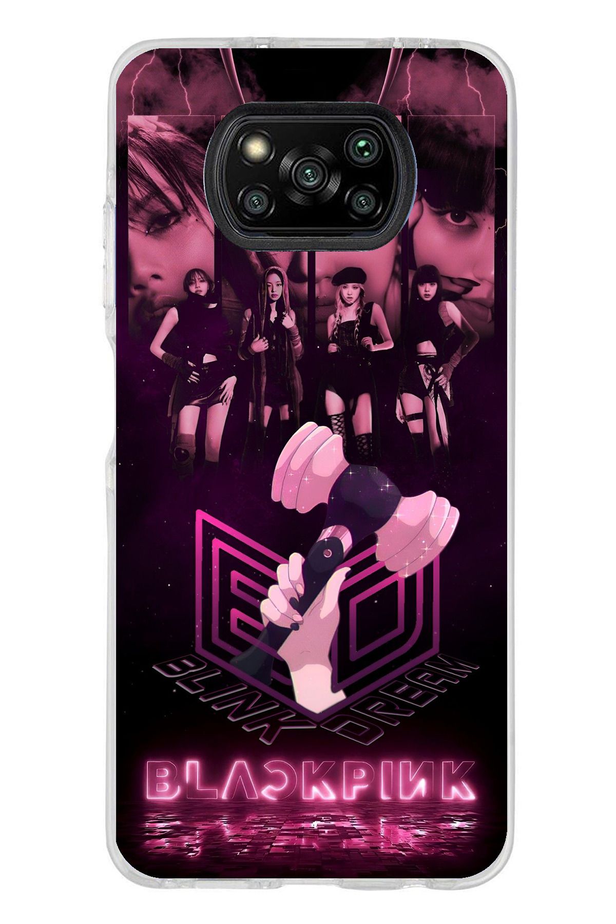 TechTree Poco X3 / NFC / PRO Uyumlu Blackpink Poster Şeffaf Silikon Kılıf