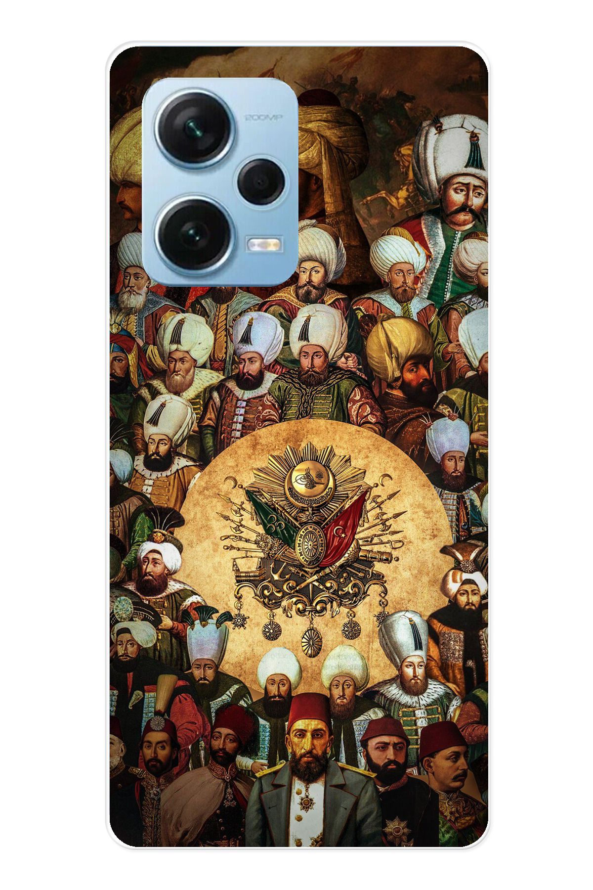 TechTree Redmi Note 12 PRO 5G Uyumlu Osmanlı Padişahları Şeffaf Silikon Kılıf