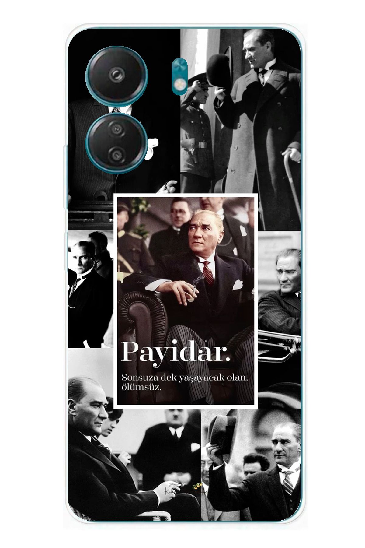 TechTree Redmi 13C Uyumlu Atatürk Payidar Şeffaf Silikon Kılıf