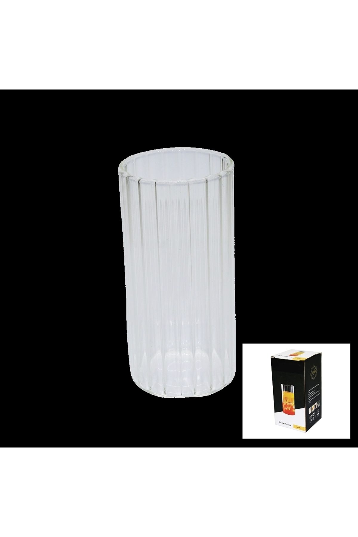 STOREMAX ÇİZGİLİ - UZUN CAM BARDAK 360ML KAHVE - SUNUM - MEŞRUBAT (5047)