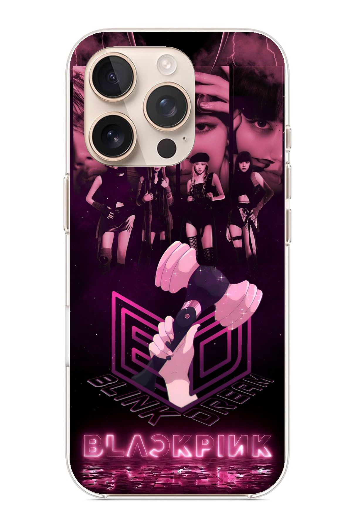 TechTree iPhone 16 Pro Max Uyumlu Blackpink Poster Şeffaf Silikon Kılıf
