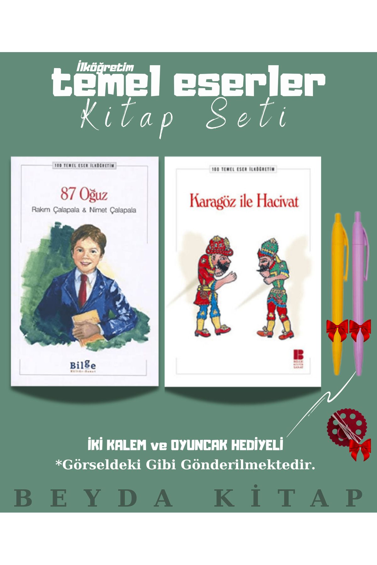 Bilge Kültür Sanat 87 Oğuz - Altın Işık - Oyuncak ve Kalem Hediyeli - 100 Temel Eser Kitap Seti