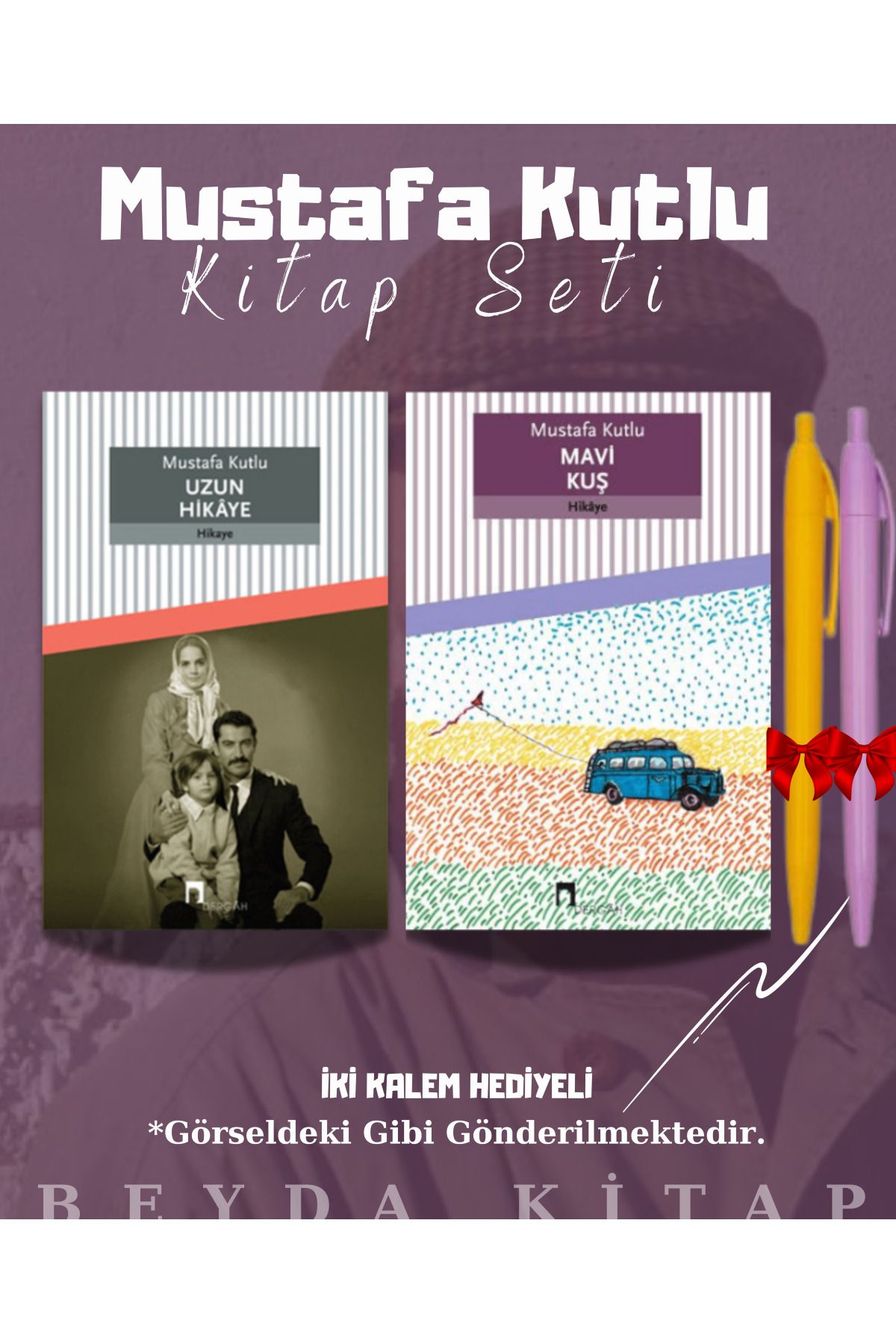 Dergah Yayınları Uzun Hikaye - Mavi Kuş - Mustafa Kutlu - Kitap Seti - Kalem Hediyeli
