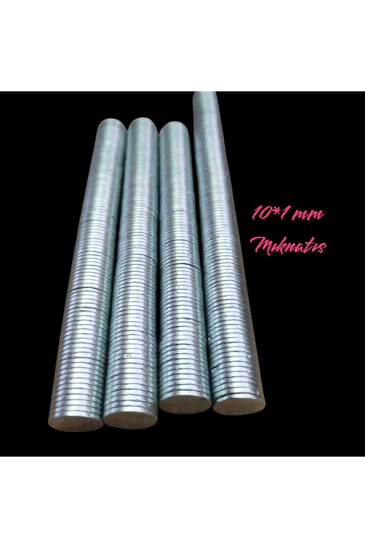 KARAASLAN Neodyum Mıknatıs Çap 10 mm Kalınlık D10X1 MM Çok Güçlü Yuvarlak Mıknatıs (50Adet)