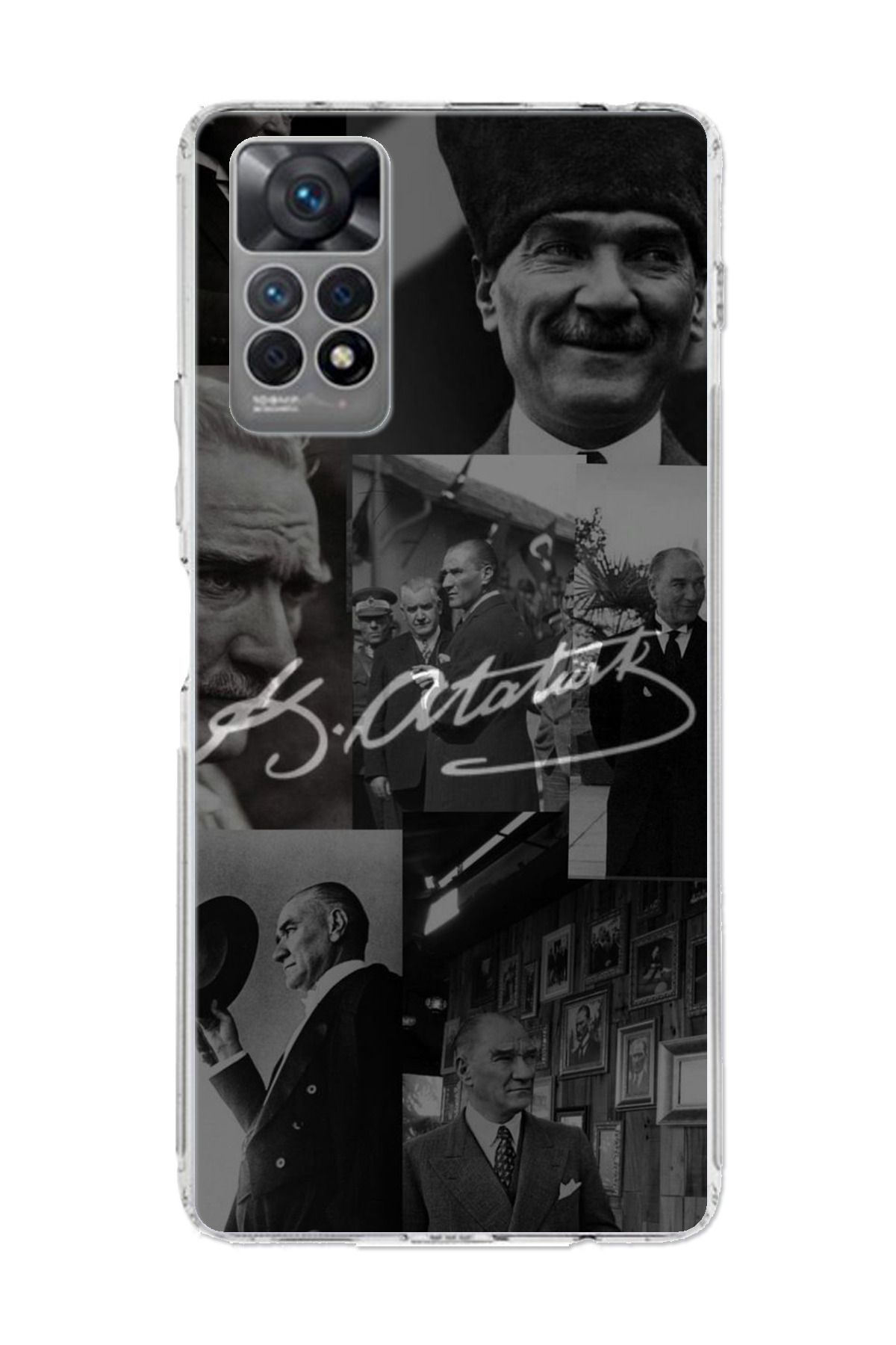 TechTree Redmi Note 12 PRO 4G Uyumlu Kemal Atatürk İmza Şeffaf Silikon Kılıf